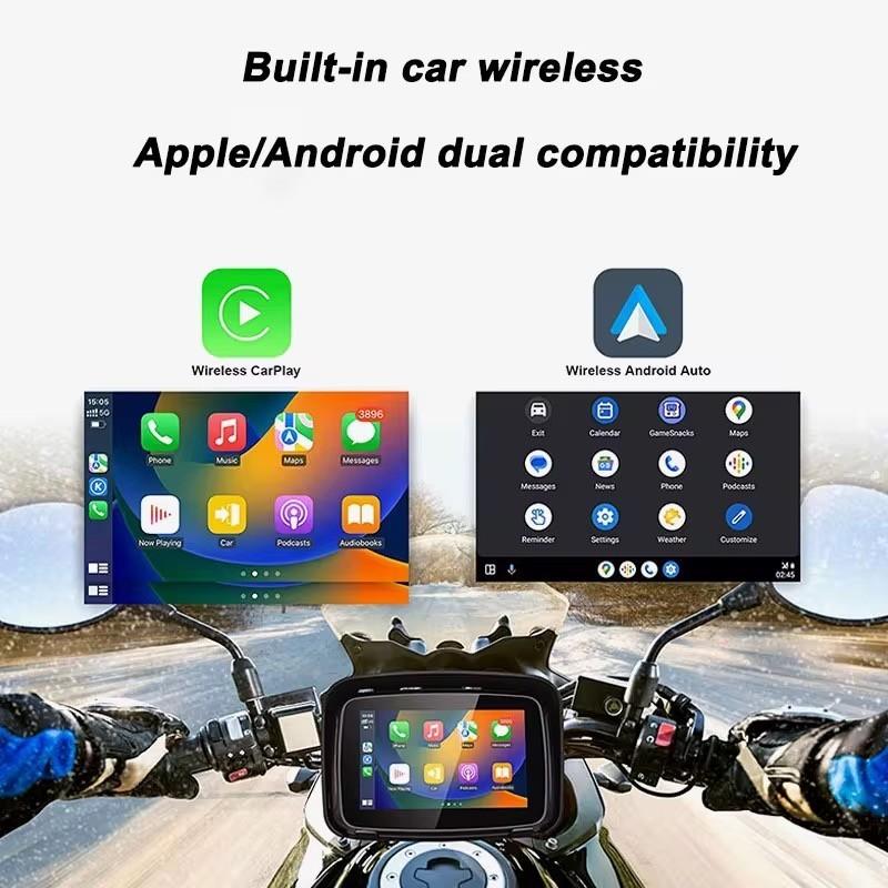 Central Multimídia Para Moto Carplay Touch Wi-fi 1080p USB Android Auto IP67 Knup Kp-ra931