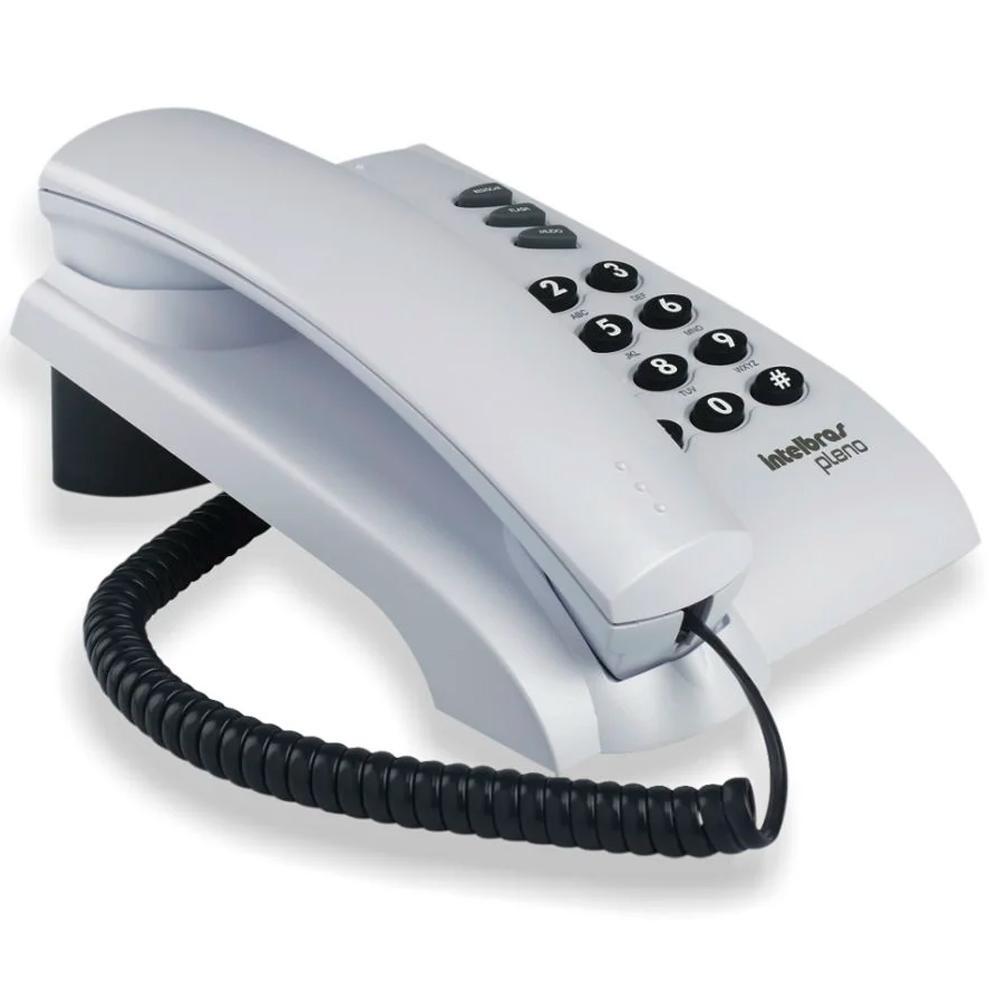 Telefone Fixo Com Fio Intelbras Pleno Sem Chave Cinza