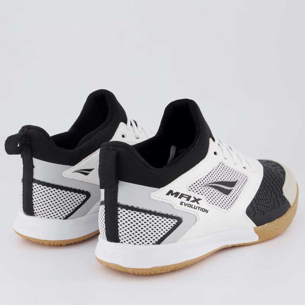 Chuteira Penalty MAX Evolution Futsal Branca E Preta