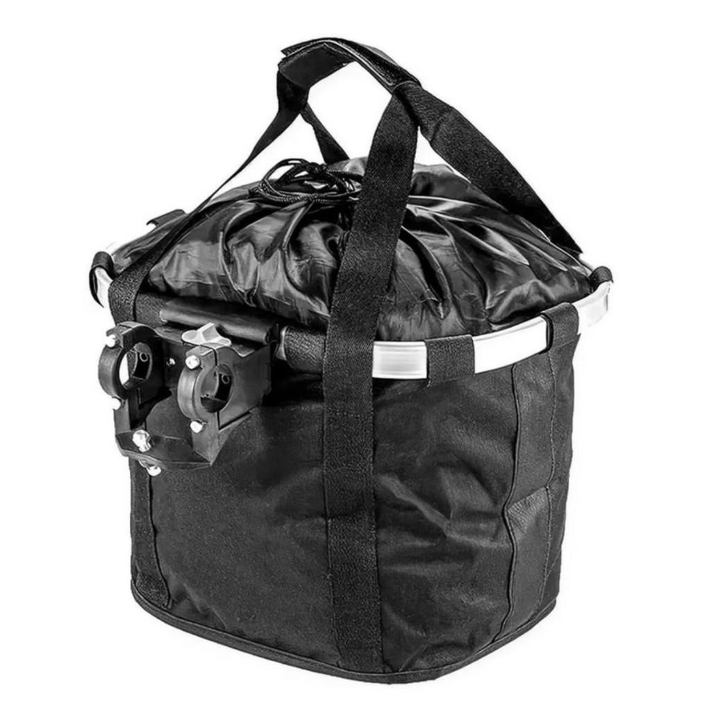 Cesta Dianteira Tecido Bike Removível Engate Rápido P/Passeio Pet E Compras Gts Aro 26 29