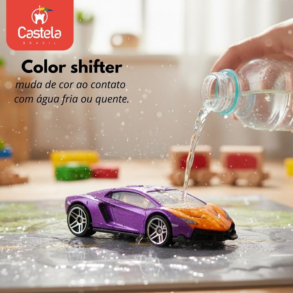 Pack 4 Carrinhos Miniaturas Sortidos Muda De Cor Com Agua - Castela