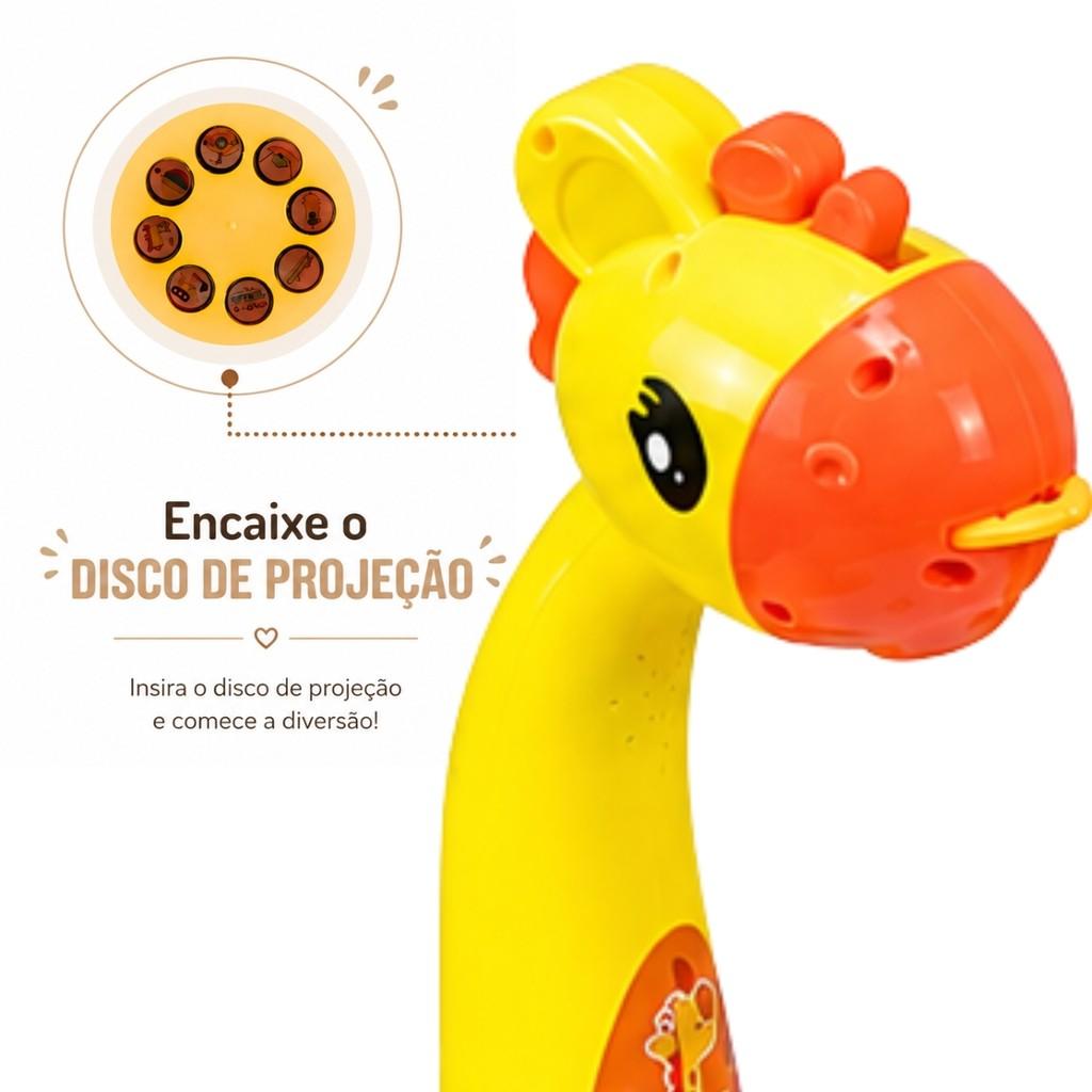 Kit Infantil Cadeirinha E Mesinha C/Girafa Projetora Para Desenhar E Pintar Com Acessórios