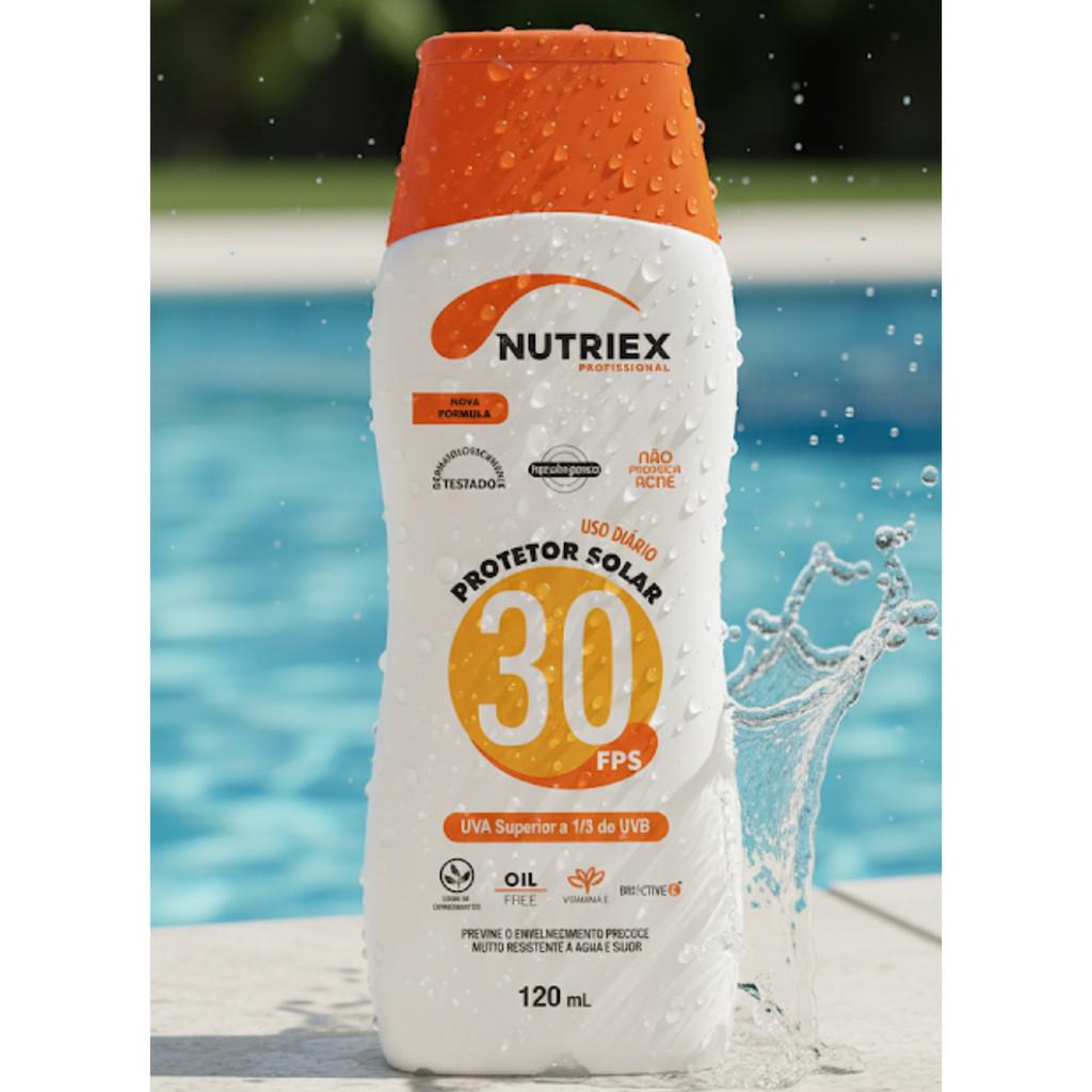 Protetor Solar Nutriex FPS 30 Toque Seco 120ml Oil Free Hipoalergênico Rápida Absorção