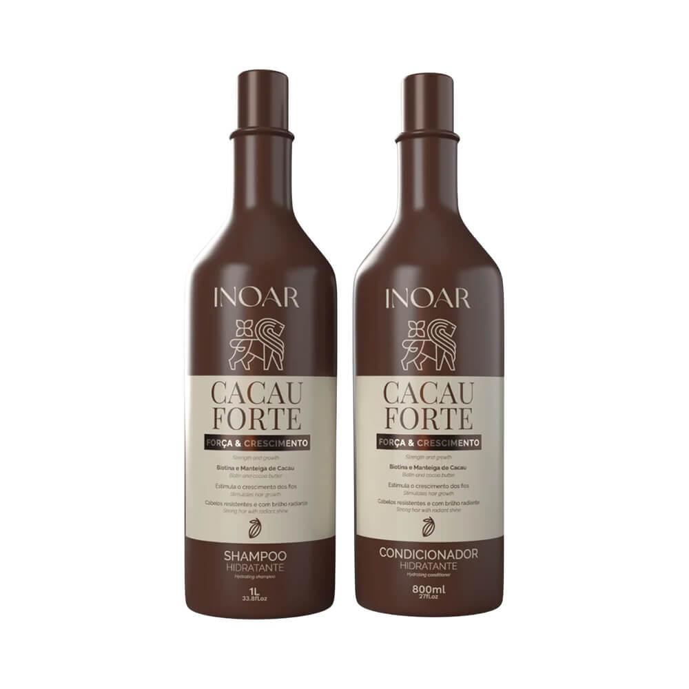 Kit Inoar Shampoo 1L + Condicionador 800ml Cacau Forte