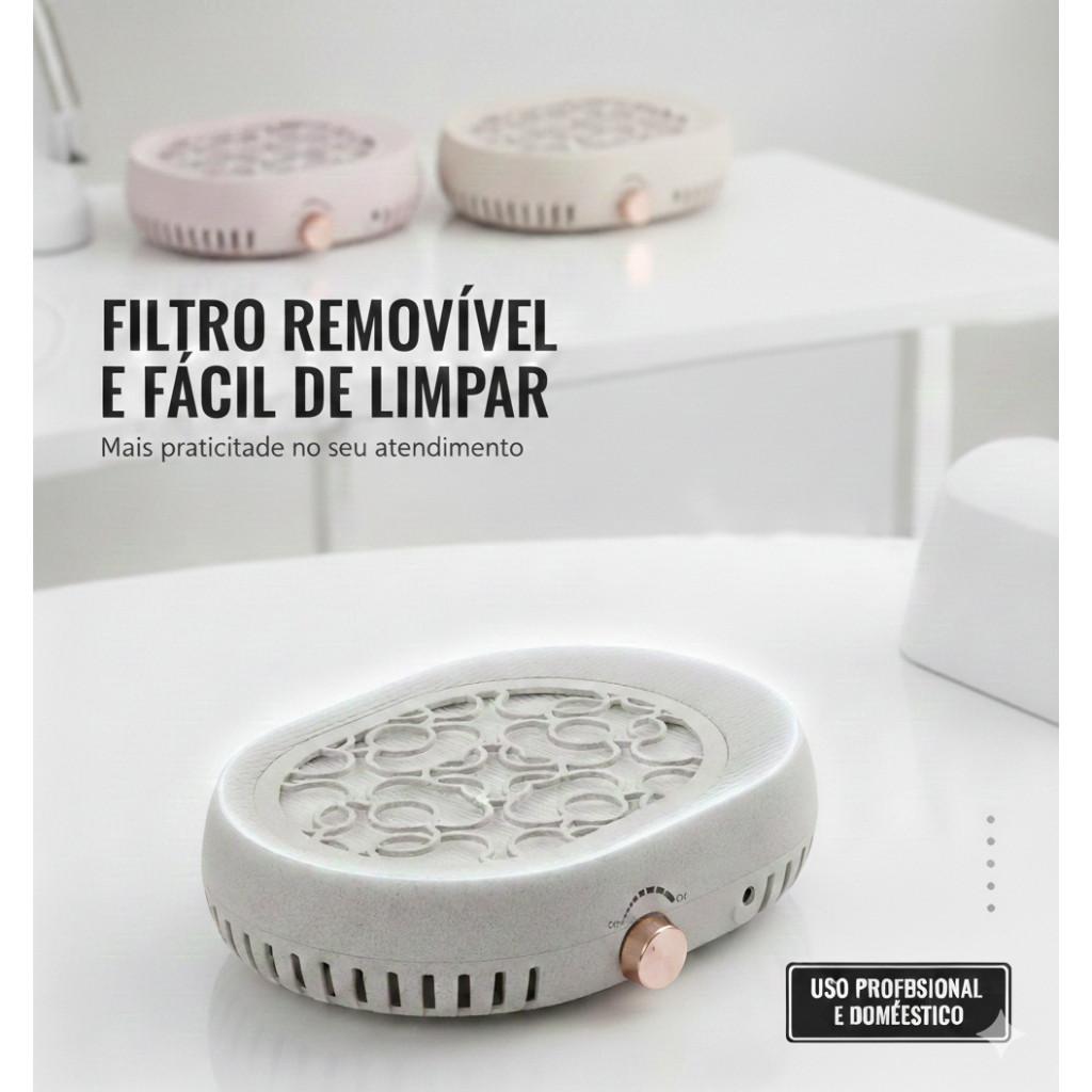 Aspirador Coletor Pó Unhas Manicure Profissional Com Regulagem 45.000rpm 100W Cs808-1 Oval Bivolt