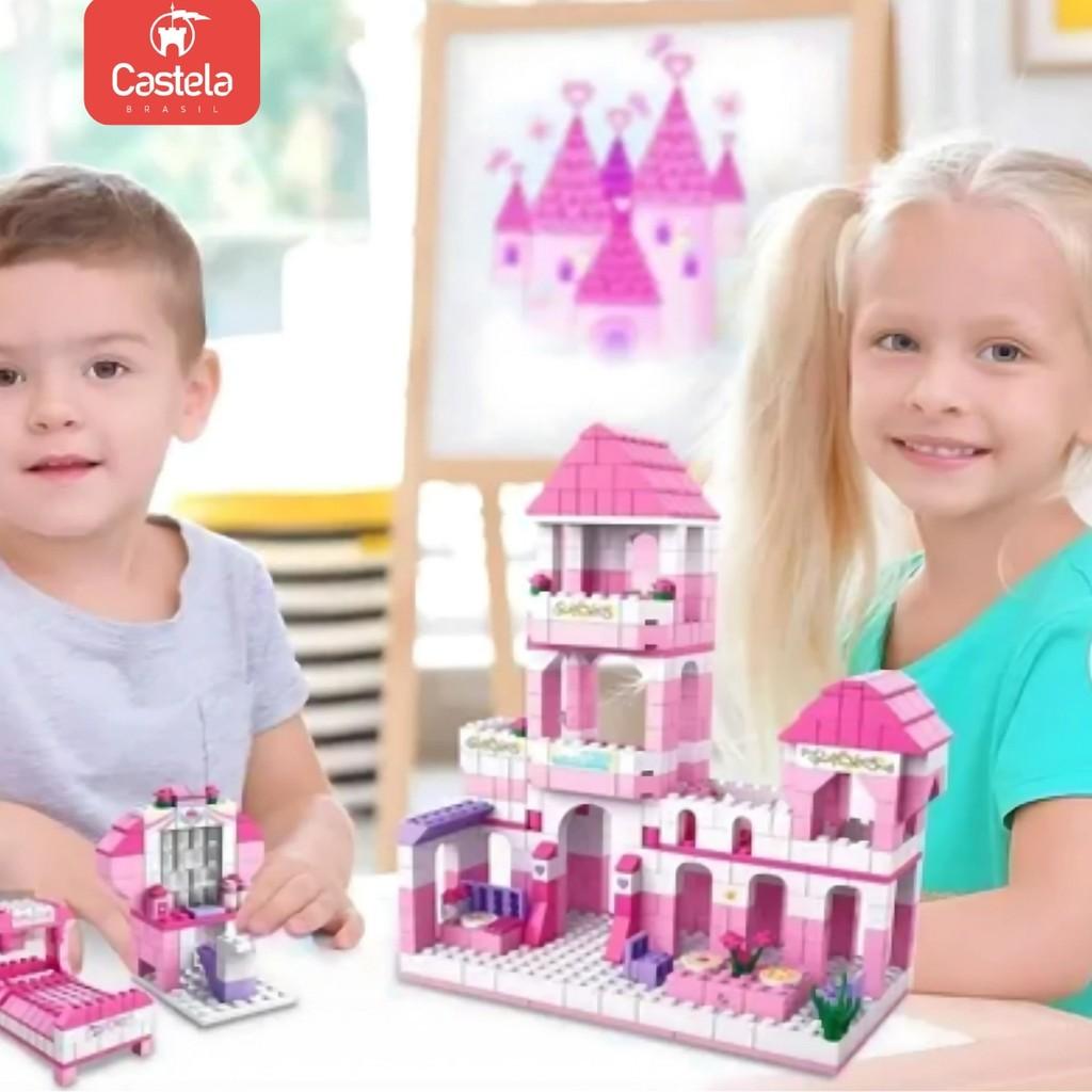 Blocos De Montar Castelo Da Princesa 1000 Peças 6 Em 1 Castela
