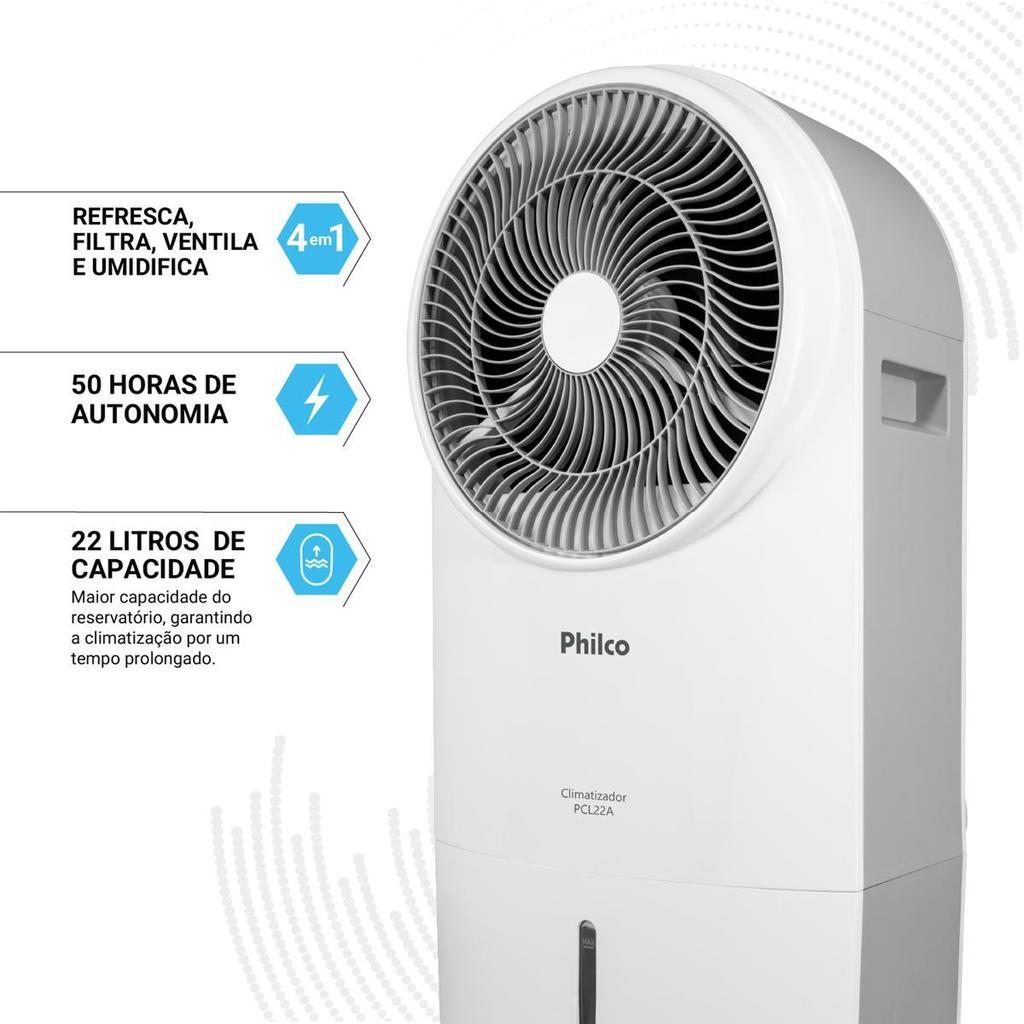 Climatizador De Ar Philco 22L 4 Em 1 100W Pcl22a