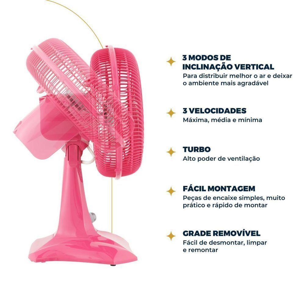 Ventilador Rosa Britânia Maxx Force 60W Bvt304 110V