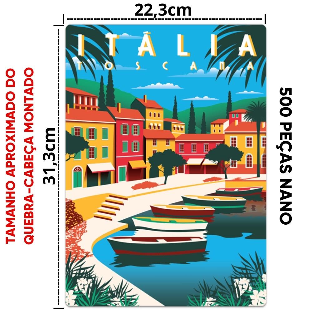 Quebra Cabeça Nano Itália Toscana Postais Do Mundo 500 Peças Pequenas Toyster Puzzle Ponto Turístico