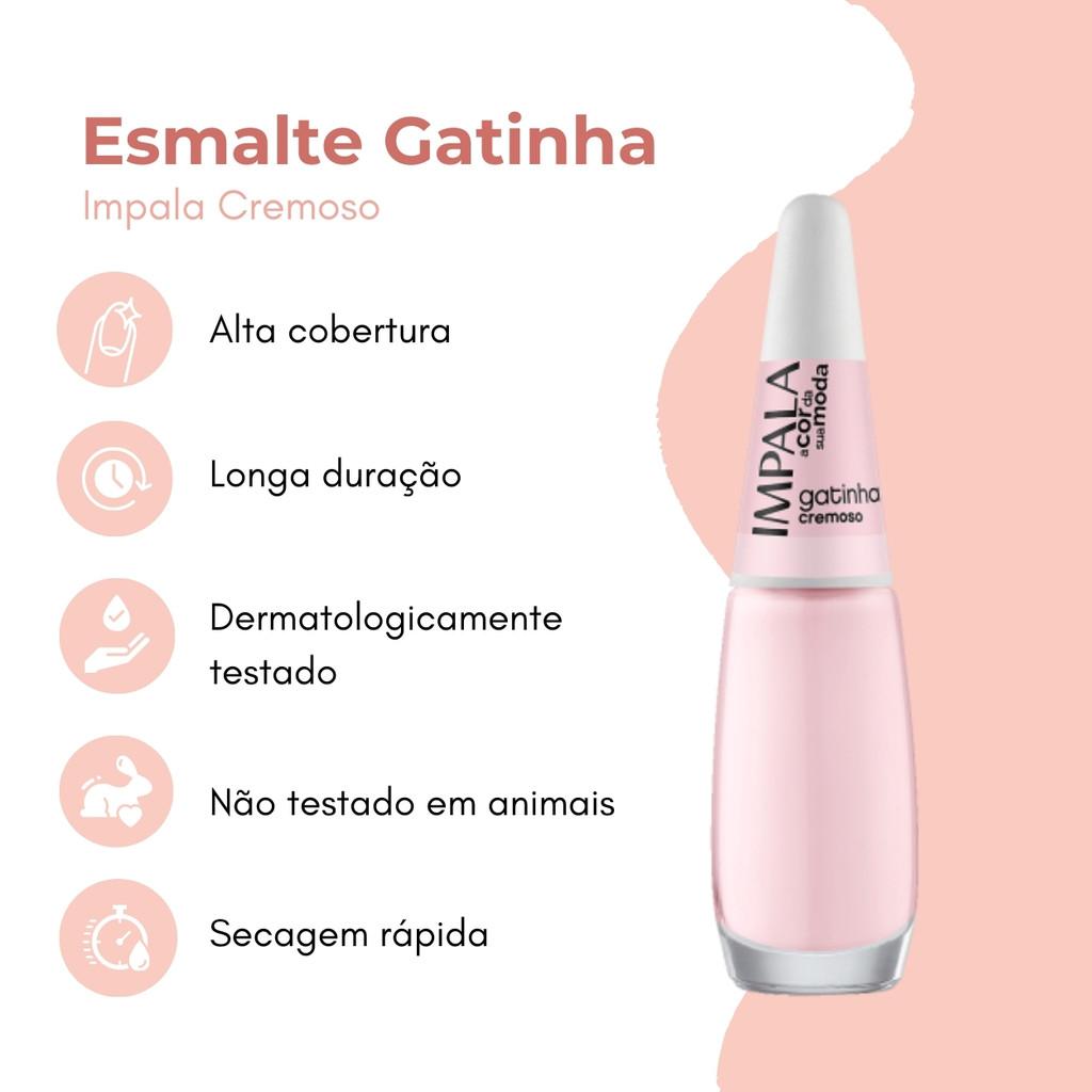 Kit 2 Esmalte Impala A Cor Da Moda Gatinha Cremoso Manicure