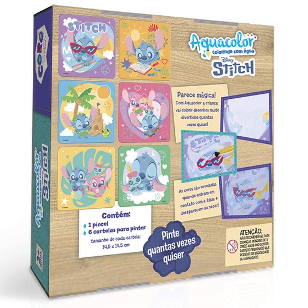 Livro De Colorir Mágico Aquacolor Stitch Disney Toyster Água Pintar Apaga Desenho Brinquedo Infantil