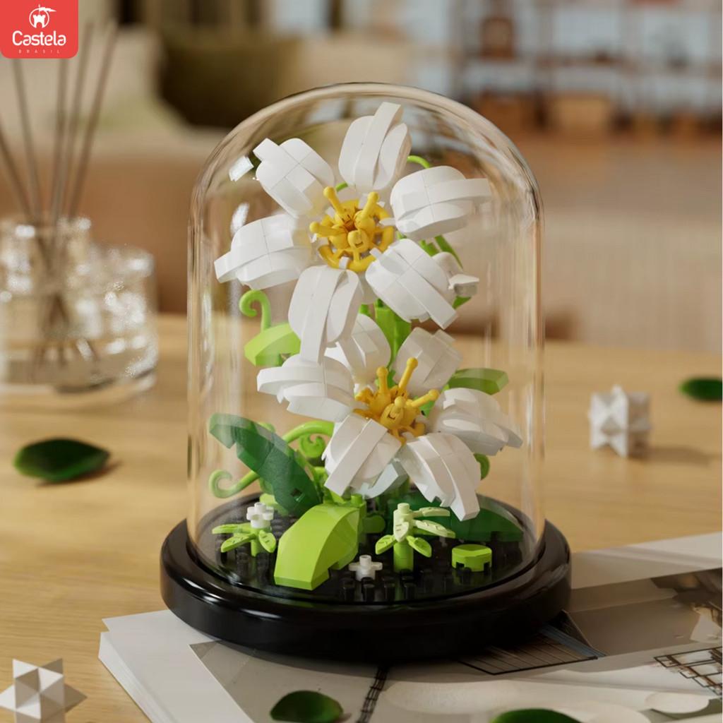 Blocos De Montar Flor Lírio Branco Na Cúpula - Castela