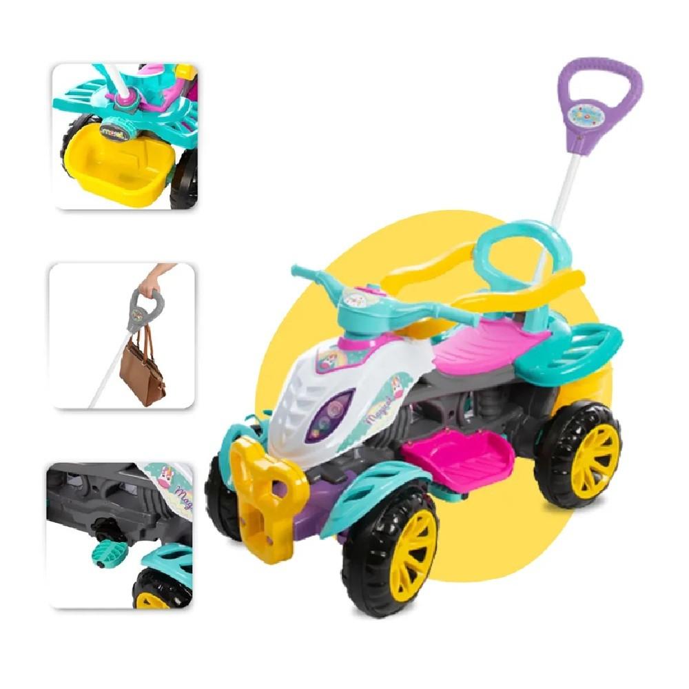 Quadriciclo Carrinho Infantil Menina Com Empurrador Maral