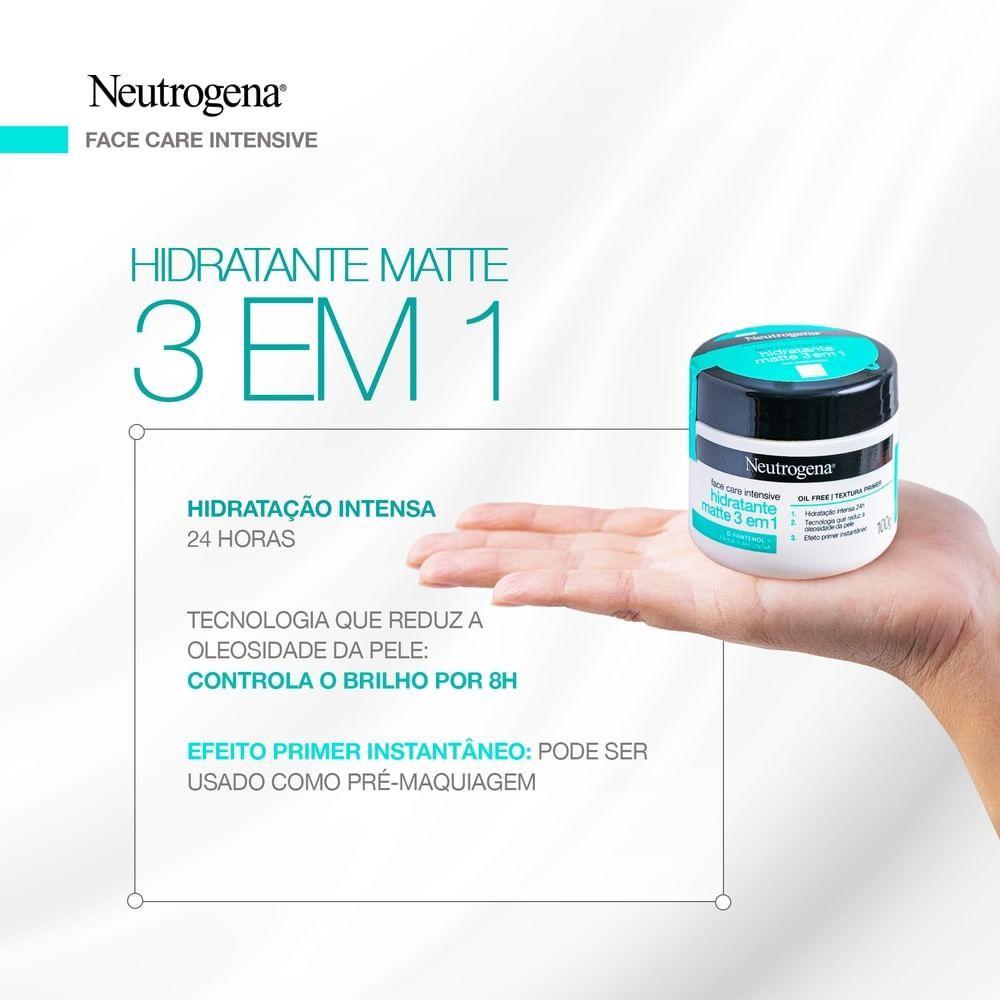 Hidratante Matte Facial Neutrogena Face Care Intensive 3 Em 1 - 100G