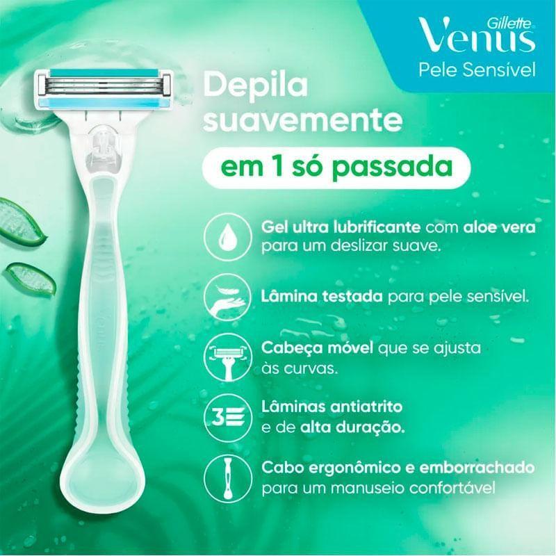 Aparelho De Depilar Gillette Venus Pele Sensível 1 Unidade