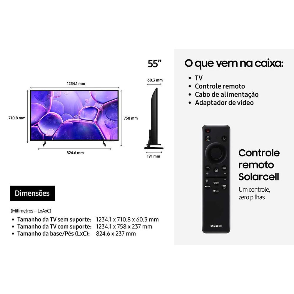 Samsung Smart TV 55 Polegadas Crystal Uhd 4K U8600f 2025 Xbox Cloud Gaming Ai Energy Mode Alexa Integrada