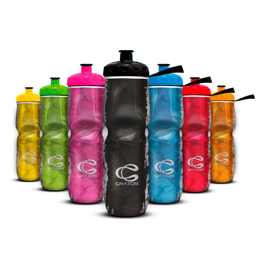 Kit 2 Garrafas Squeeze Caramanhola Térmica Cratos 710ml Bike E Esportes