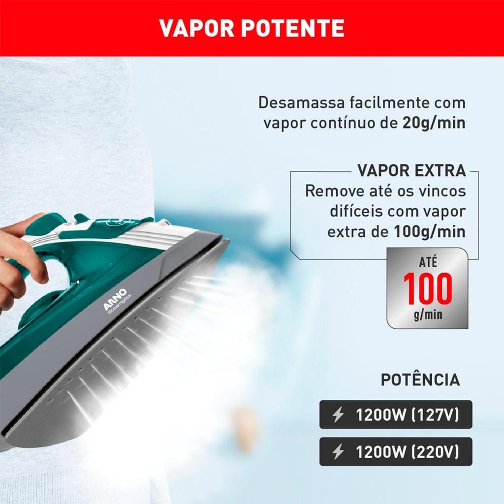 Ferro De Passar Roupa A Vapor Steamgliss Com Ponta De Precisão Fsgp Verde - Arno