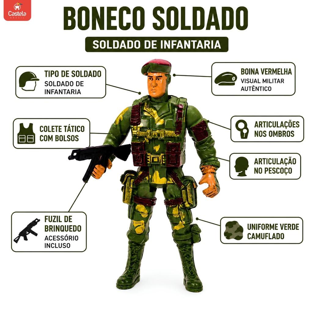 Kit Soldados De Brinquedo 6 Peças C/Tanque E Barco Militares - Castela