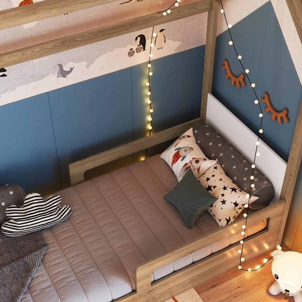 Cama Infantil Montessoriana Aveiro Oak/branco