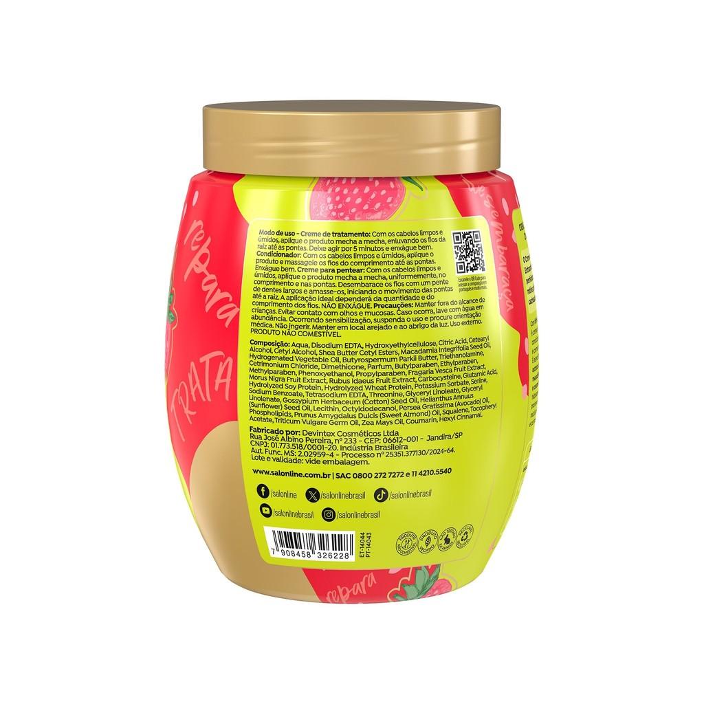 Creme De Tratamento Morango 3 Em 1 Cachos Dos Sonhos Multy Extraordinário 1kg