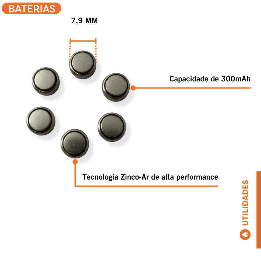 Pilhas Baterias Auditivas Foxlux 13 PR48 Kit Com 30