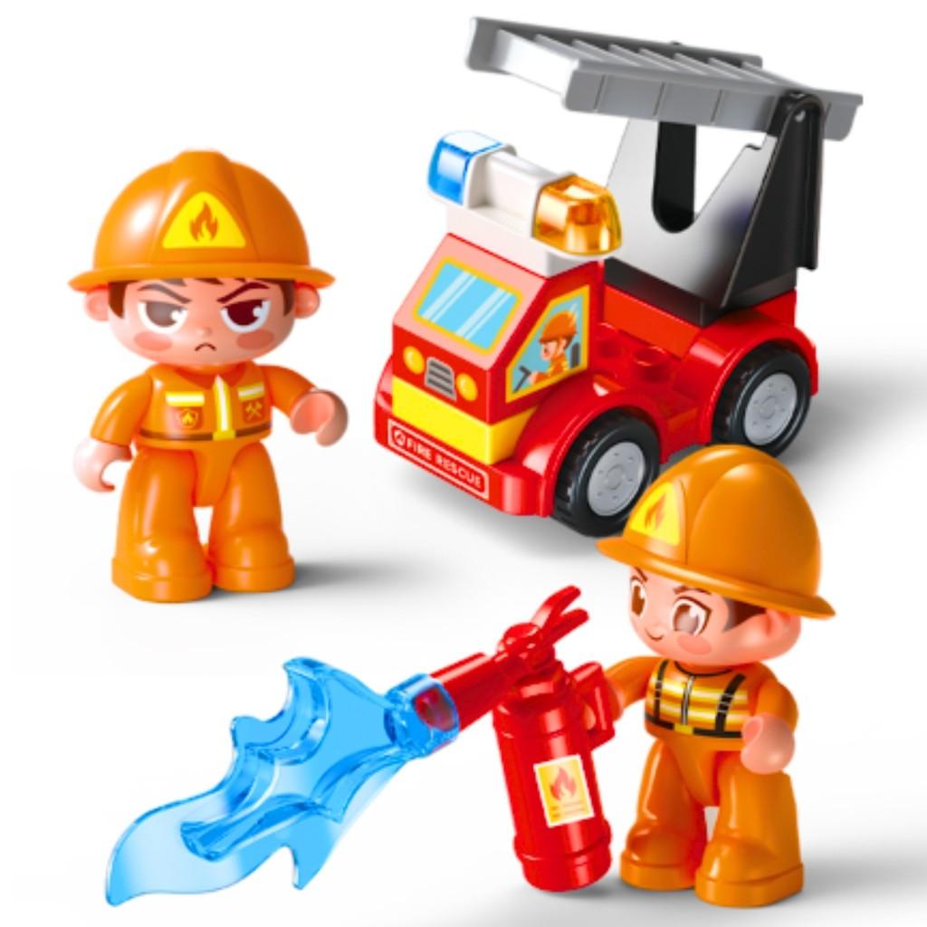 Blocos De Montar Quartel De Bombeiros + Acessórios 55 Peças - Castela