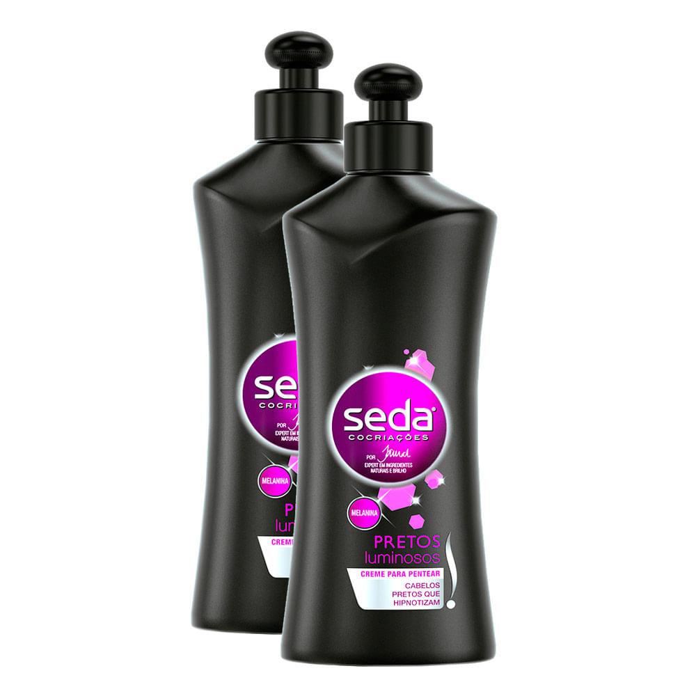 Kit 2 Creme De Pentear Seda Pretos Luminosos Com 300ml