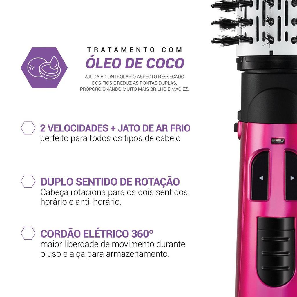 Escova Rotativa Philco 1100w 2 Rotações Beauty Shine Pec03r