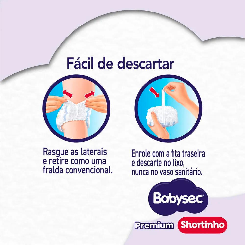 Fralda Descartável Babysec Premium Shortinho Hiper M 60 Unidades