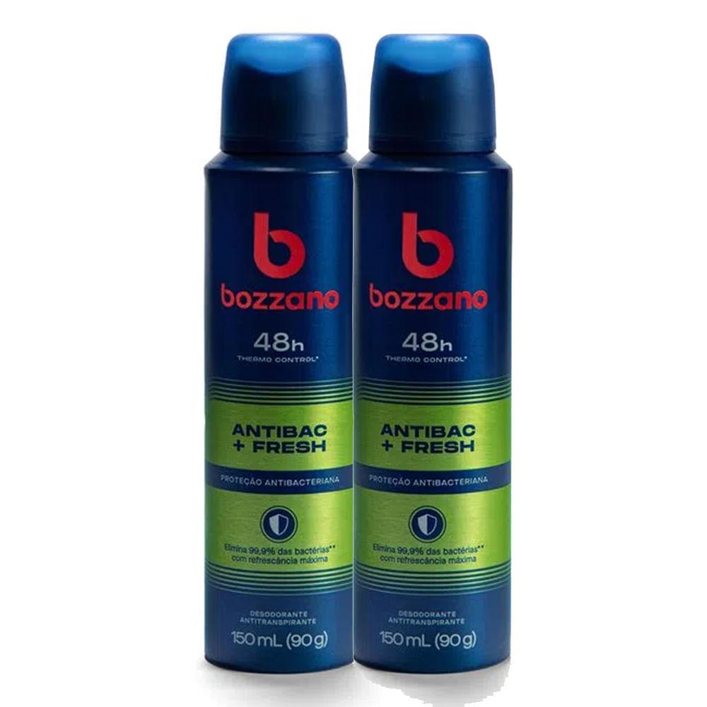 Kit 2 Desodorante Bozzano Antibac E Fresh Aerossol Antitranspirante Masculino 150ml