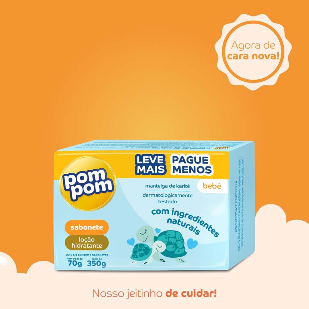 Sabonete Infantil Pom Hidratante Leve 5 Pague 4 70g Cada