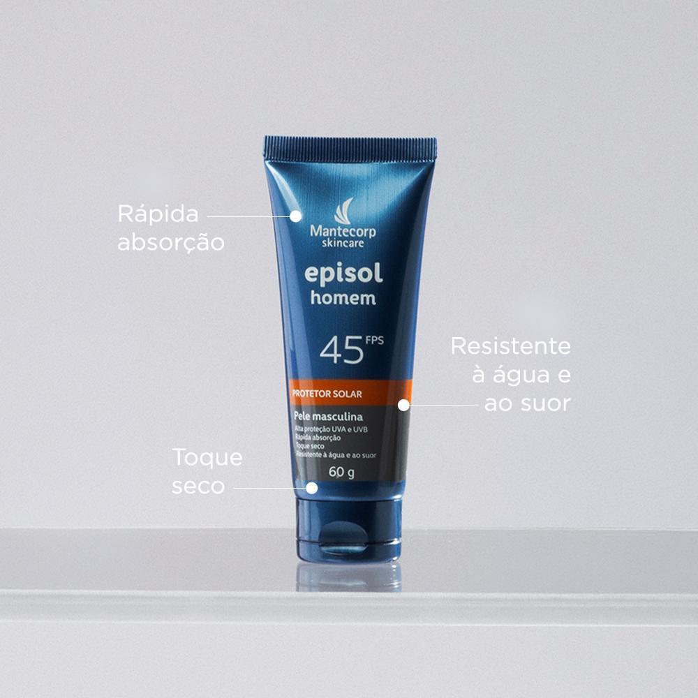 Protetor Solar Facial Episol Homem FPS 45 - 60g