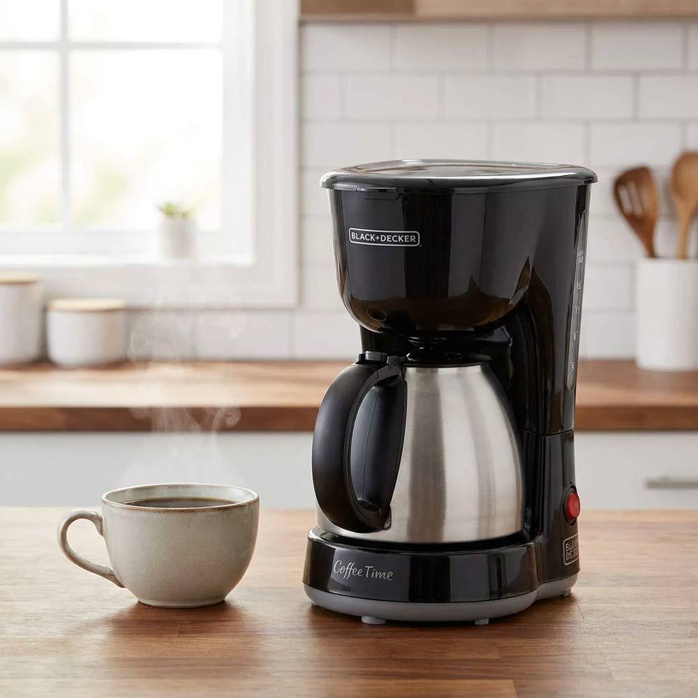 Cafeteira Elétrica 15 Xícaras Black Decker CM15 Com Jarra Inox Preta E Prata 127V