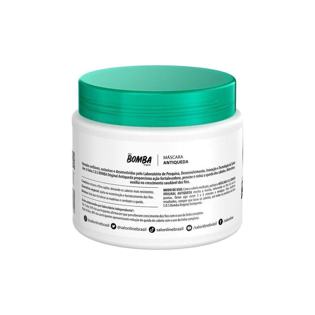 Kit Com Tônico Fortalecedor + Condicionador Antiqueda + Máscara De Hidratação Sos Bomba Salon Line