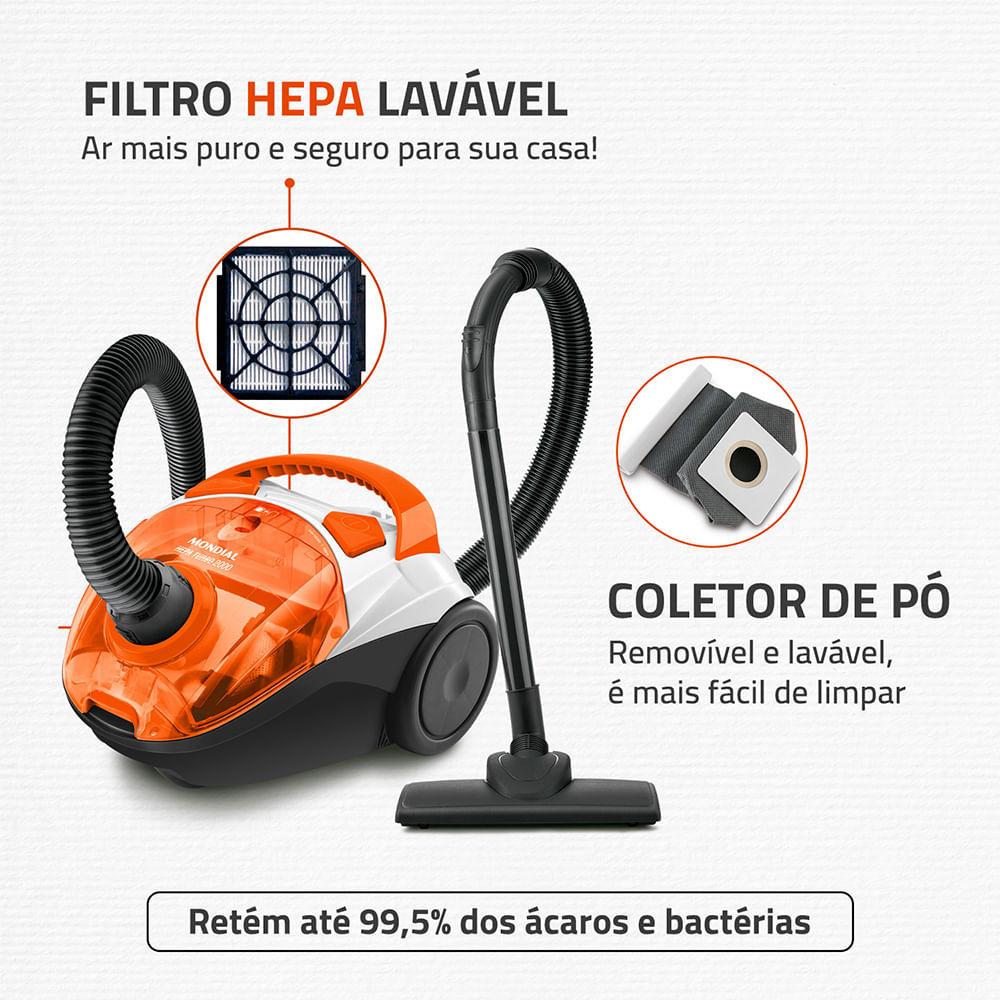 Aspirador De Pó AP15 Hepa Turbo Mondial 220V