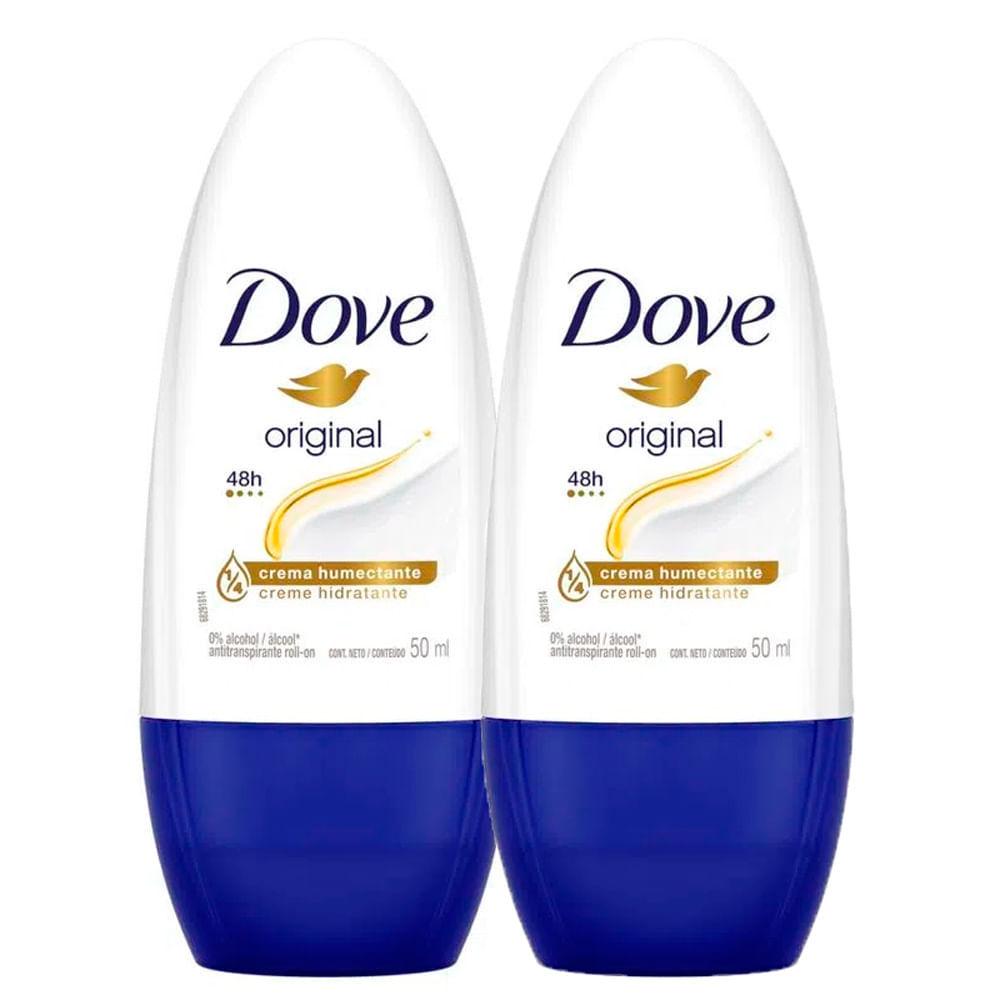 Kit 2 Desodorante Antitranspirante Roll-on Dove Original 50ml