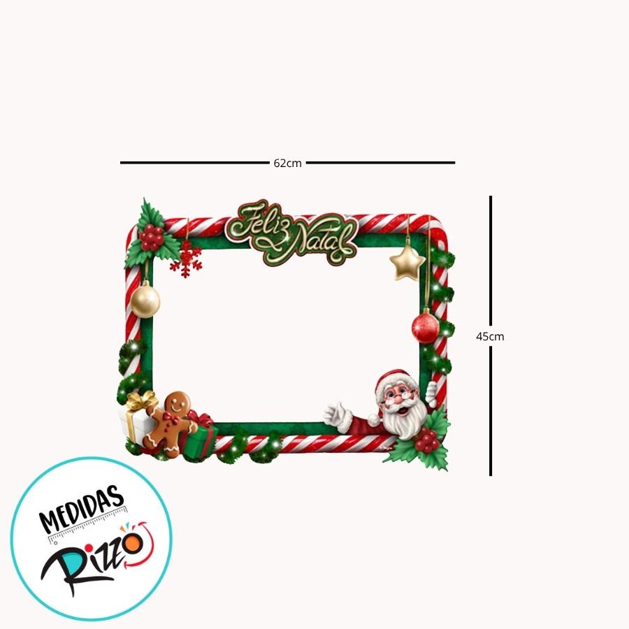 Painel Decorativo Moldura Para Foto - Feliz Natal - 62x45cm - 1 Unidade - Regina - Rizzo
