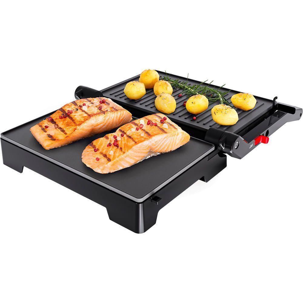 Mini Grill Elétrico Oster Inox 2 Em 1 110V