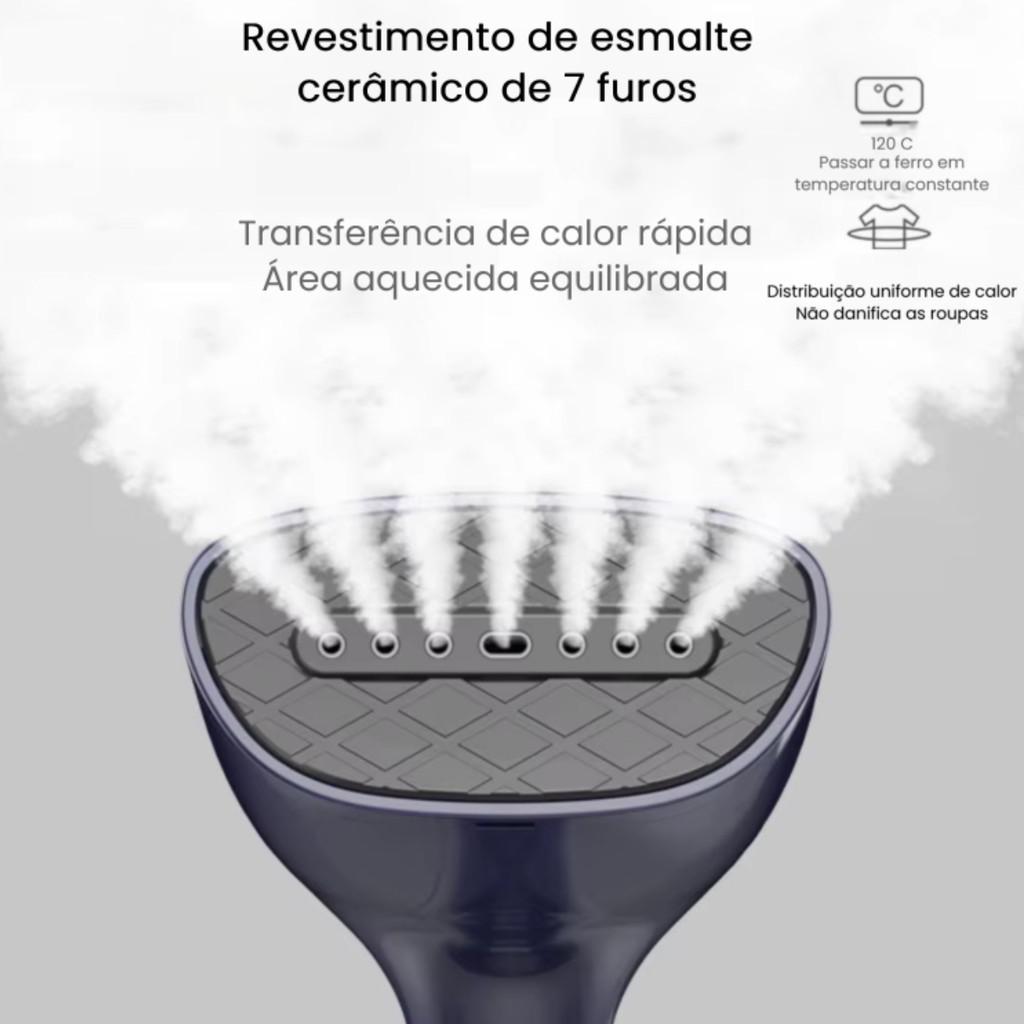 Passadeira A Vapor Portátil Painel Cerâmico 1500w 110V 220V Aquecimento Rápido 7 Furos