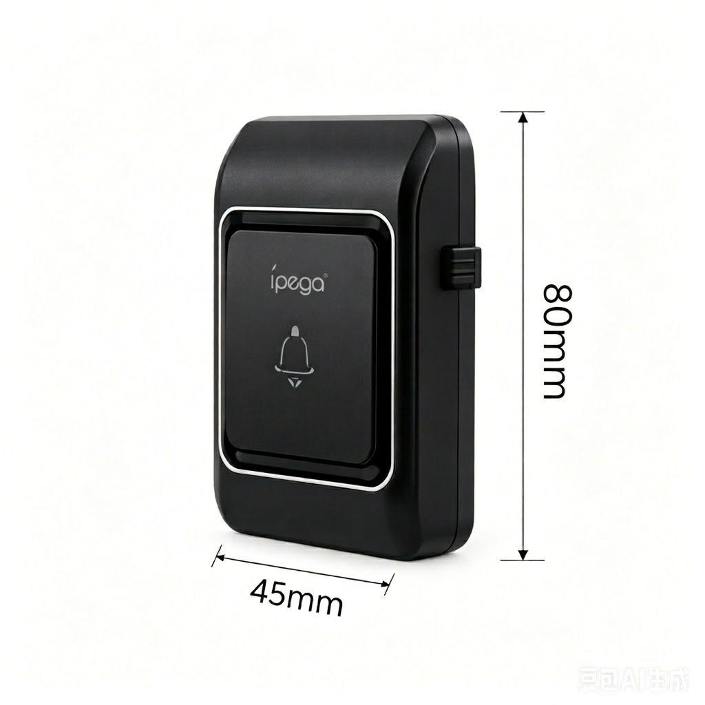 Campainha Sem Fio Portatil 100mm X 60mm Sinal Luminoso LED E 38 Melodias Para Casa