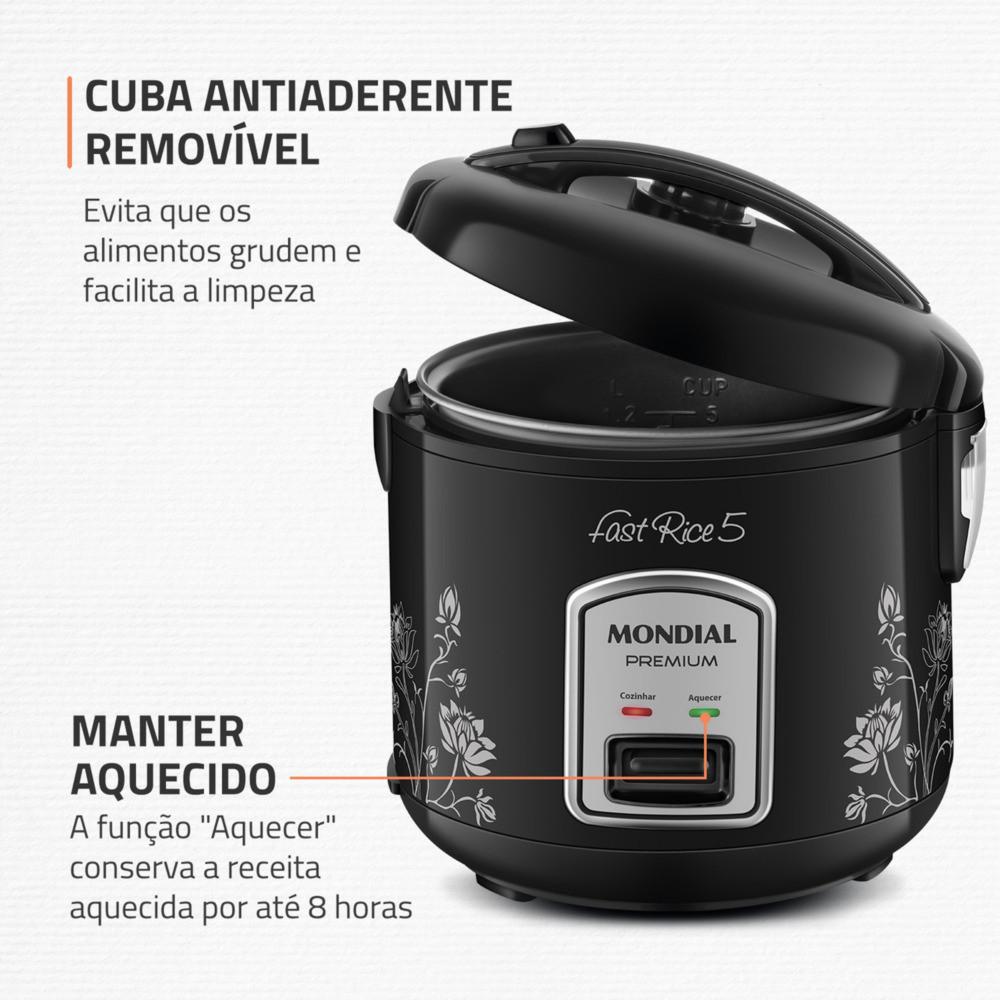 Panela Elétrica De Arroz 5 Xícaras Pratic Rice 5 - Npe-08-5x - Mondial