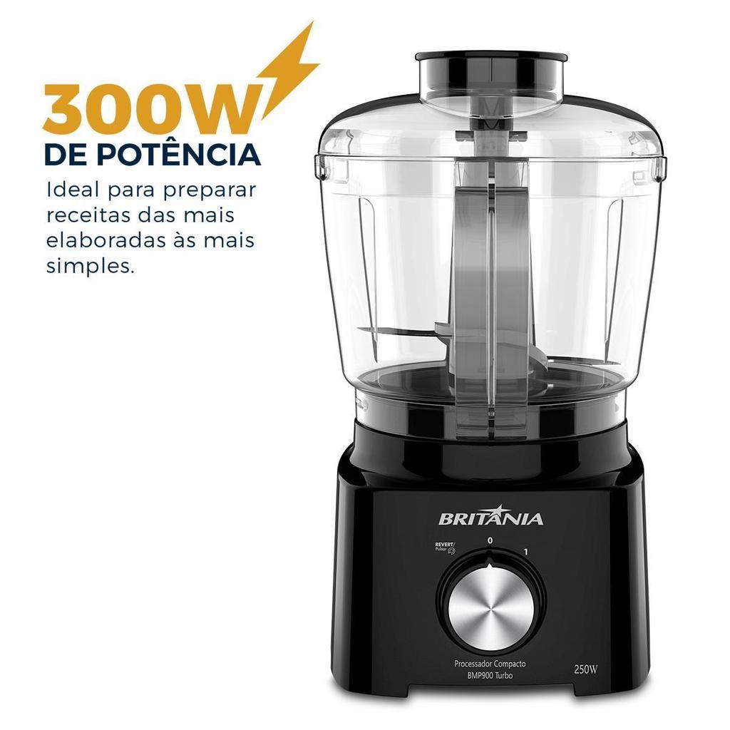 Processador Compacto Britânia 300W Turbo Preto Bmp900p