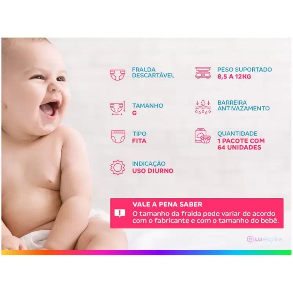 Fralda Babysec Ultrasec Hiper Tamanho G 60 Unidades Descartáveis