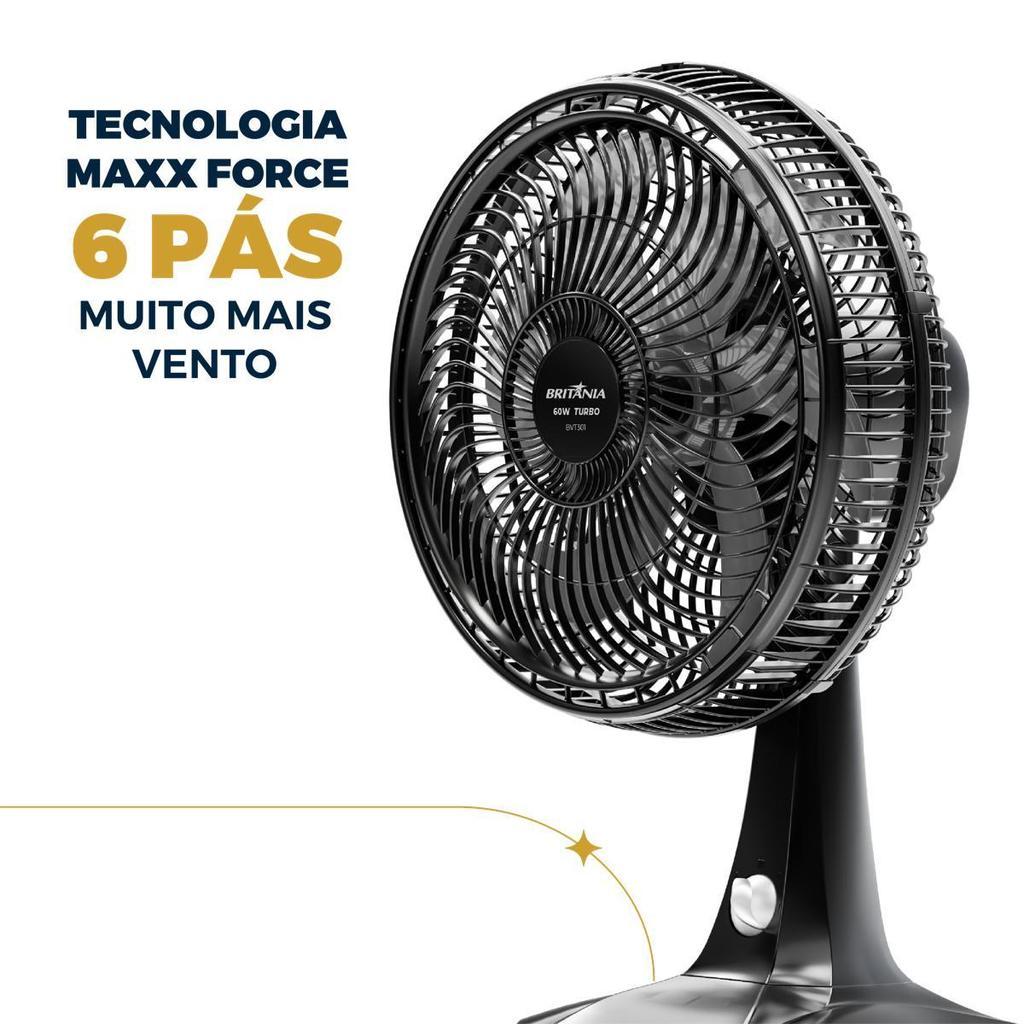 Ventilador 2 Em 1 Britânia Tecnologia Maxx Force 60W Bvt301