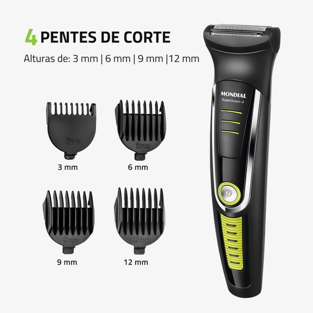 Aparador De Pelos 6 Em 1 Com 6 Watts Bivolt - Super Groom