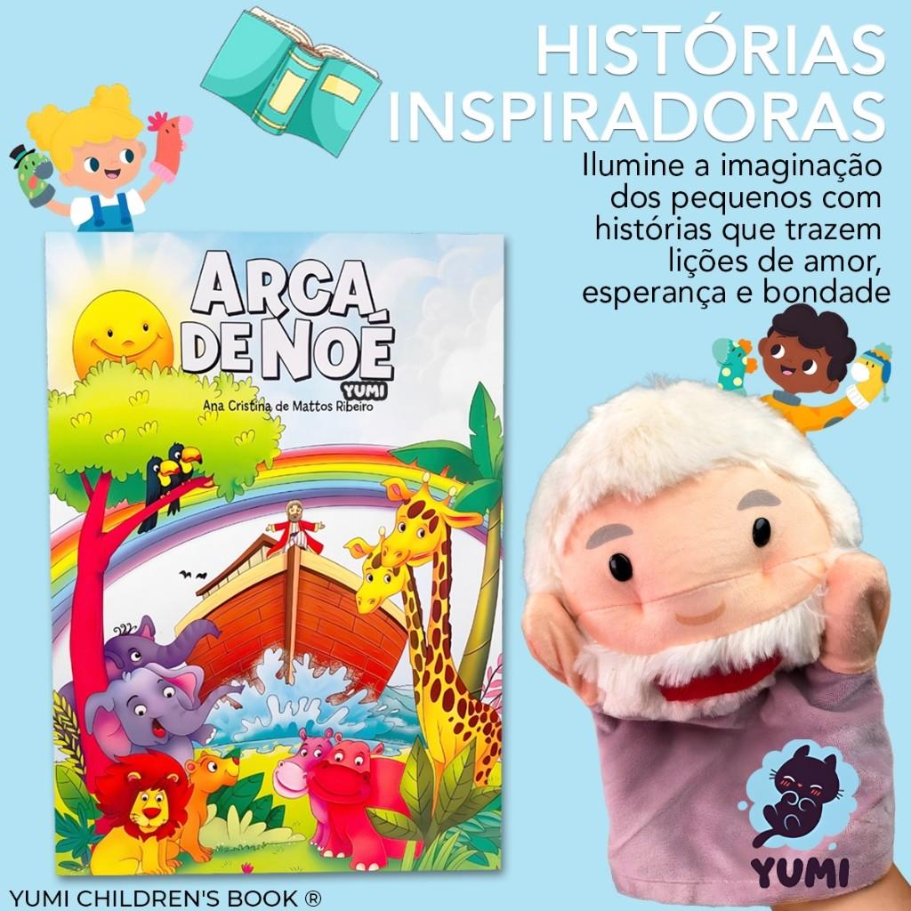 Livro Infantil Com Fantoche Arca De Noé Bíblia Infantil Do Bebê Educativo