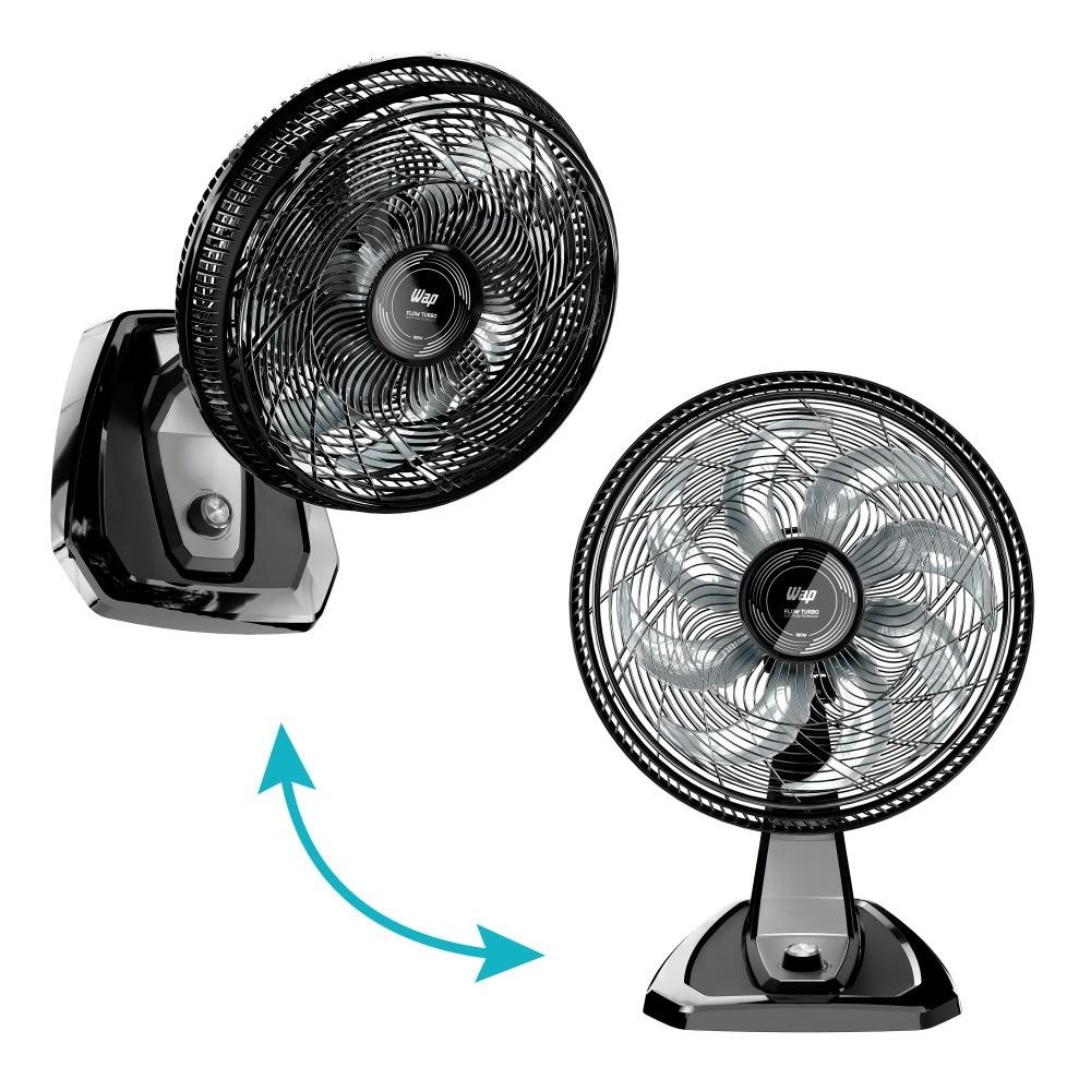 Ventilador De Mesa E Parede Silencioso 50 Cm 8 Pás 3 Velocidades Wap Flow Turbo