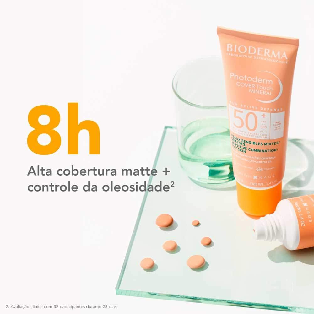Bioderma Photoderm Cover Touch Mineral FPS 50+ Cor 2.0 Protetor Solar Com Cobertura Total 40g