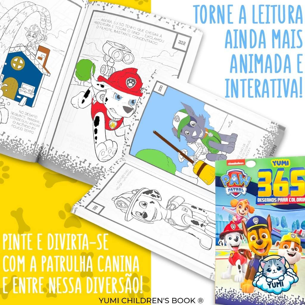 Livro Infantil 365 Desenhos Patrulha Canina Caderno De Desenhos Colorir Pintura Oficial
